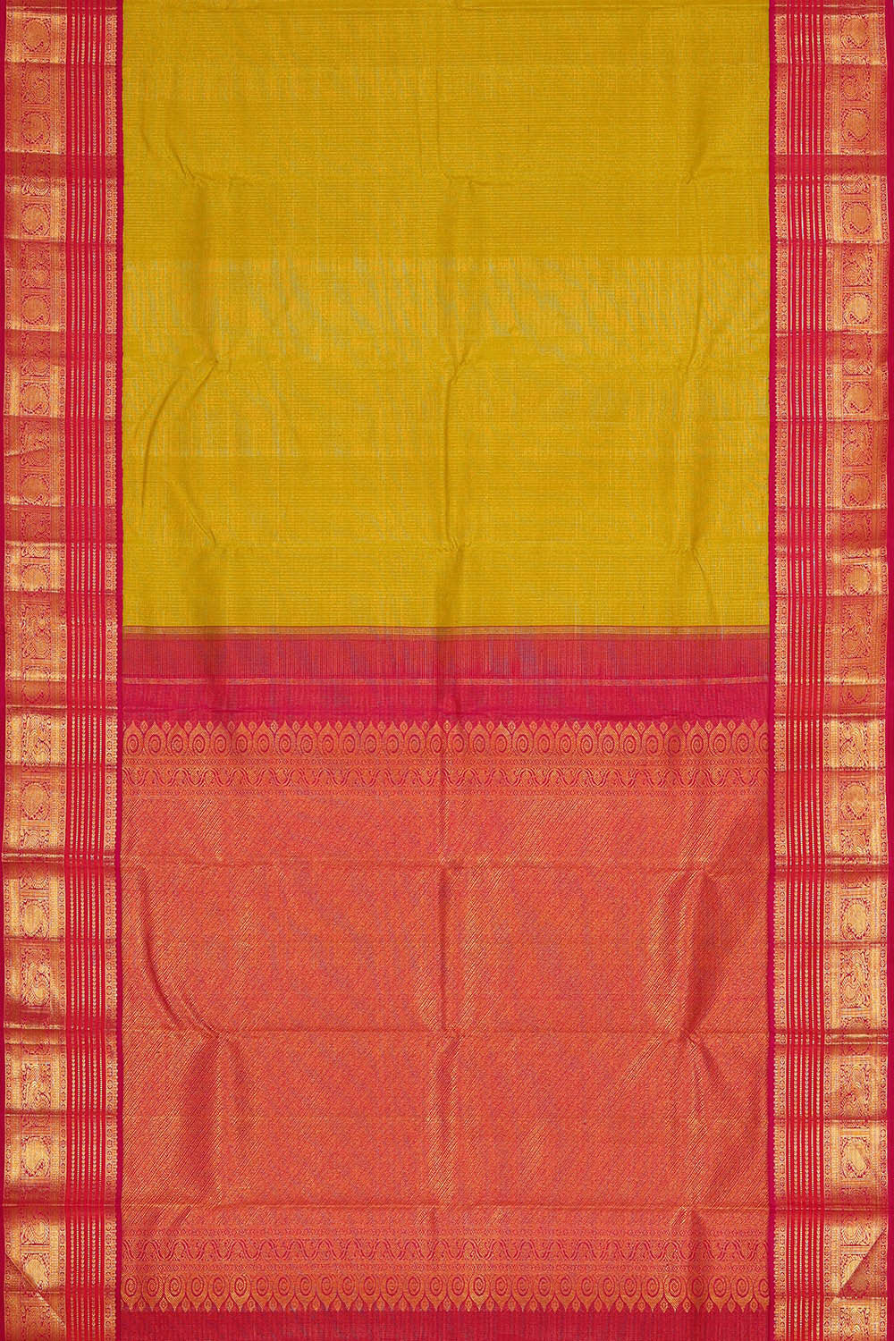 Image of Arani Silk Yellow Saree